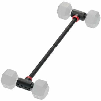 Adjustable dumbbell bar with placeholders for weights