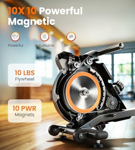 Exercise bike with 10 lbs flywheel and 10 power magnets