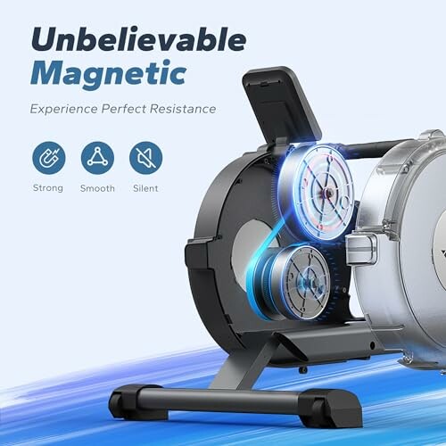 Magnetic resistance trainer with strong, smooth, silent features.