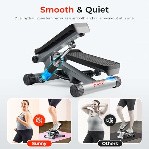 Mini stepper with dual hydraulic system for smooth and quiet workout.