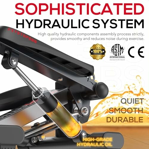 Hydraulic system with high-grade oil, emphasizing quiet and smooth operation.